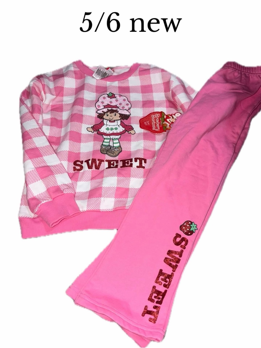Strawberry shortcake 5/6 outfit pants sweatshirt new
